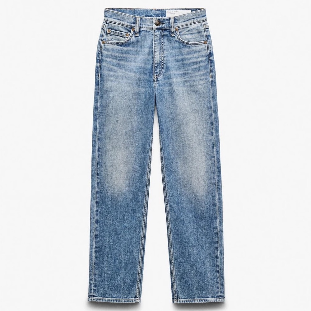 rag & bone Straight Leg Jeans in Light Blue Wash